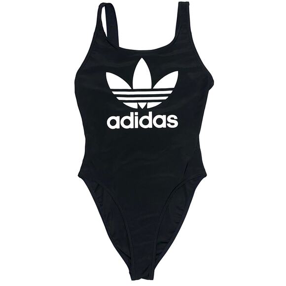 Adidas Originals Trefoil Black Logo One Piece Swimsuit Size Small - Picture 2 of 15